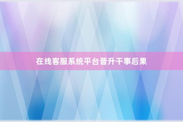 在线客服系统平台晋升干事后果