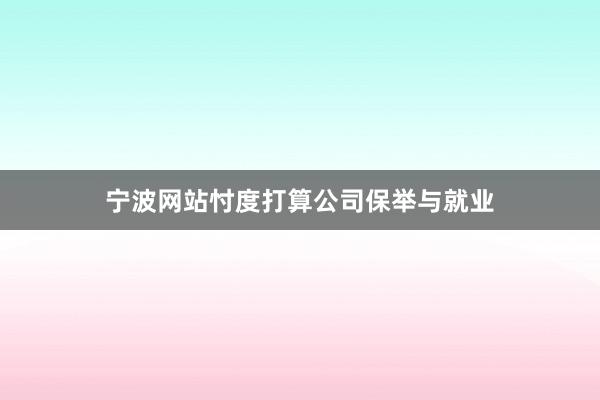 宁波网站忖度打算公司保举与就业